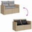 Havesofa Sæt med pude 10 pcs Beige Poly rattan