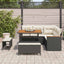 Havesofa Sæt med pude 8 pcs Sort Poly rattan
