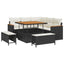 Havesofa Sæt med pude 8 pcs Sort Poly rattan