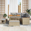 Havesofa Sæt med pude 8 pcs Beige Poly rattan