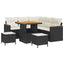 Havesofa Sæt med pude 8 pcs Sort Poly rattan