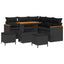 Havesofa Sæt med pude 8 pcs Sort Poly rattan