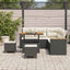 Havesofa Sæt med pude 8 pcs Sort Poly rattan