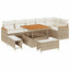 Havesofa Sæt med pude 9 pcs Beige Poly rattan