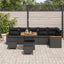 Havesofa Sæt med pude 9 pcs Sort Poly rattan