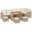 Havesofa Sæt med pude 10 pcs Beige Poly rattan