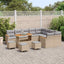 Havesofa Sæt med pude med opbevaring 13 pcs Beige Poly Rattan