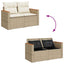 Havesofa Sæt med pude 13 pcs Beige polyrattan
