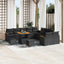 Havesofa Sæt med pude 13 pcs Sort polyrattan