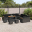 Havesofa Sæt med pude 14 pcs Sort polyrattan