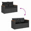 Havesofa Sæt med pude 14 pcs Sort polyrattan