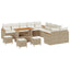 Havesofa Sæt med pude 18 pcs Beige og creme polyrattan