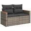 Havesofa Sæt med pude 18 pcs Grå polyrattan