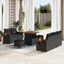 Havesofa Sæt med pude 10 pcs Sort polyrattan
