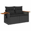 Havesofa Sæt med pude 10 pcs Sort polyrattan