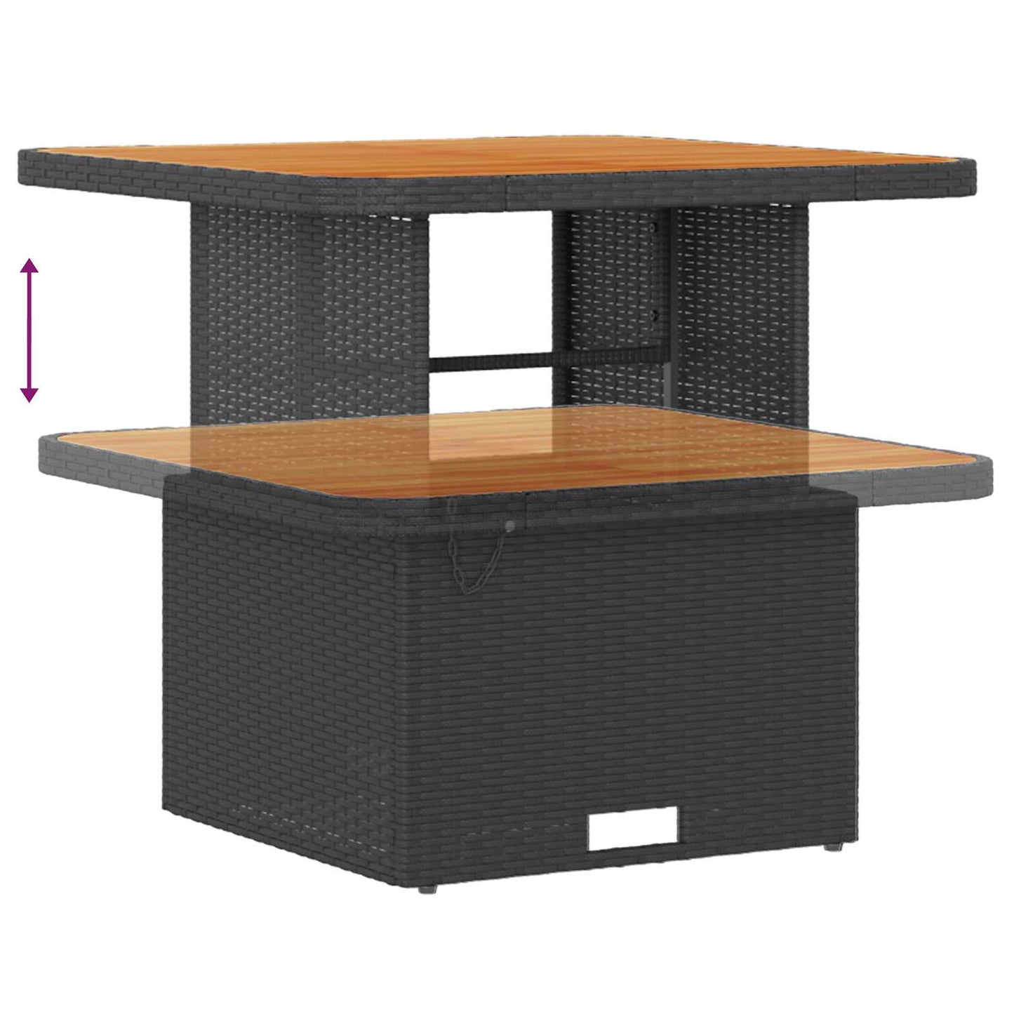 Havesofa Sæt med pude 10 pcs Sort polyrattan