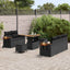 Havesofa Sæt med pude 10 pcs Sort polyrattan