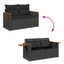 Havesofa Sæt med pude 10 pcs Sort polyrattan