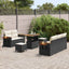 Havesofa Sæt med pude 10 pcs Sort og Cream polyrattan