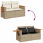 Havesofa Sæt 11 stk. 8-Antal sæder Beige og creme polyrattan