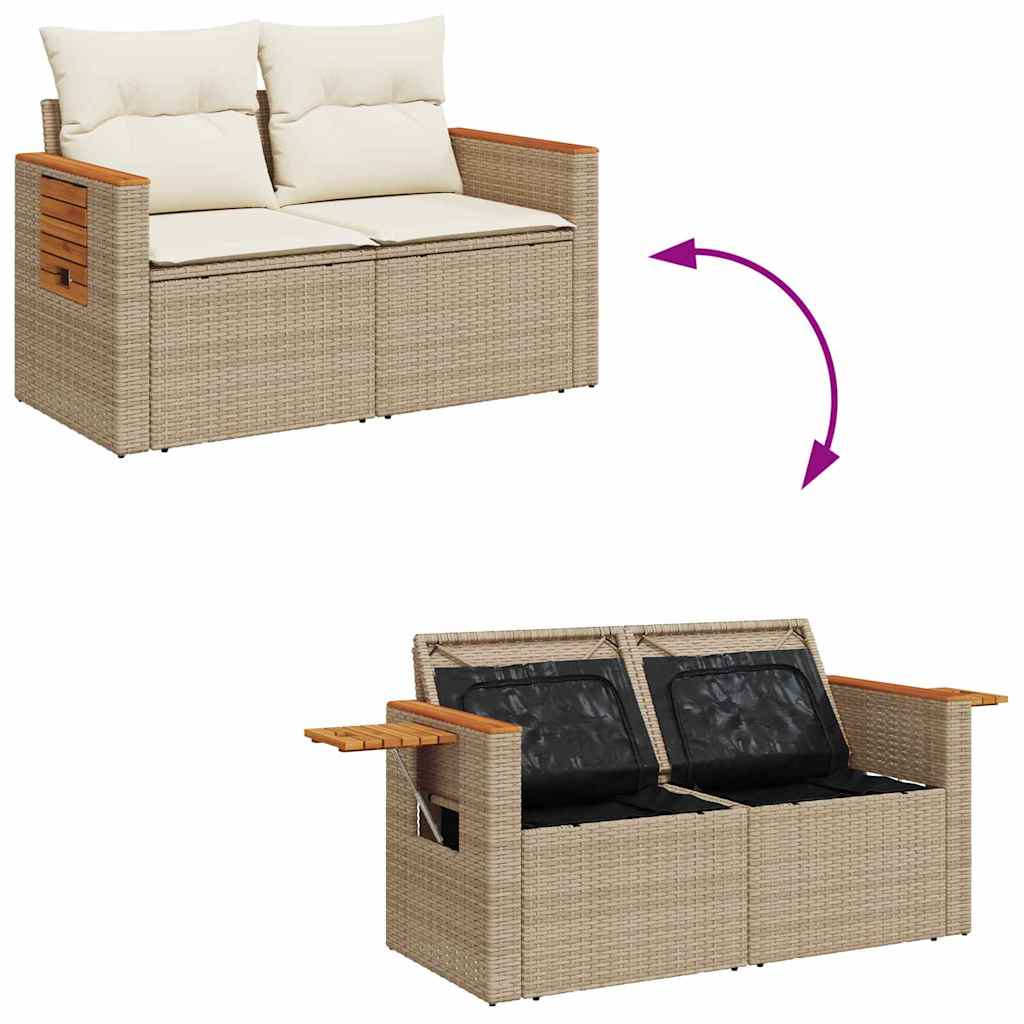 Havesofa Sæt 11 stk. 8-Antal sæder Beige og creme polyrattan