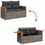 Havesofa Sæt med pude 11 pcs Grå polyrattan