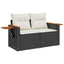 Havesofa Sæt med pude 12 pcs Sort og Cream polyrattan