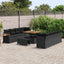 Havesofa Sæt med pude 12 pcs Sort polyrattan
