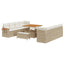 Havesofa Sæt med pude 12 pcs Beige og creme polyrattan