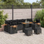 Havesofa Sæt med pude 13 pcs Sort polyrattan