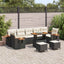Havesofa Sæt med pude 13 pcs Sort og Cream polyrattan