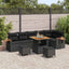 Havesofa Sæt med pude 11 pcs Sort polyrattan