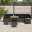 Havesofa Sæt med pude 11 pcs Sort polyrattan