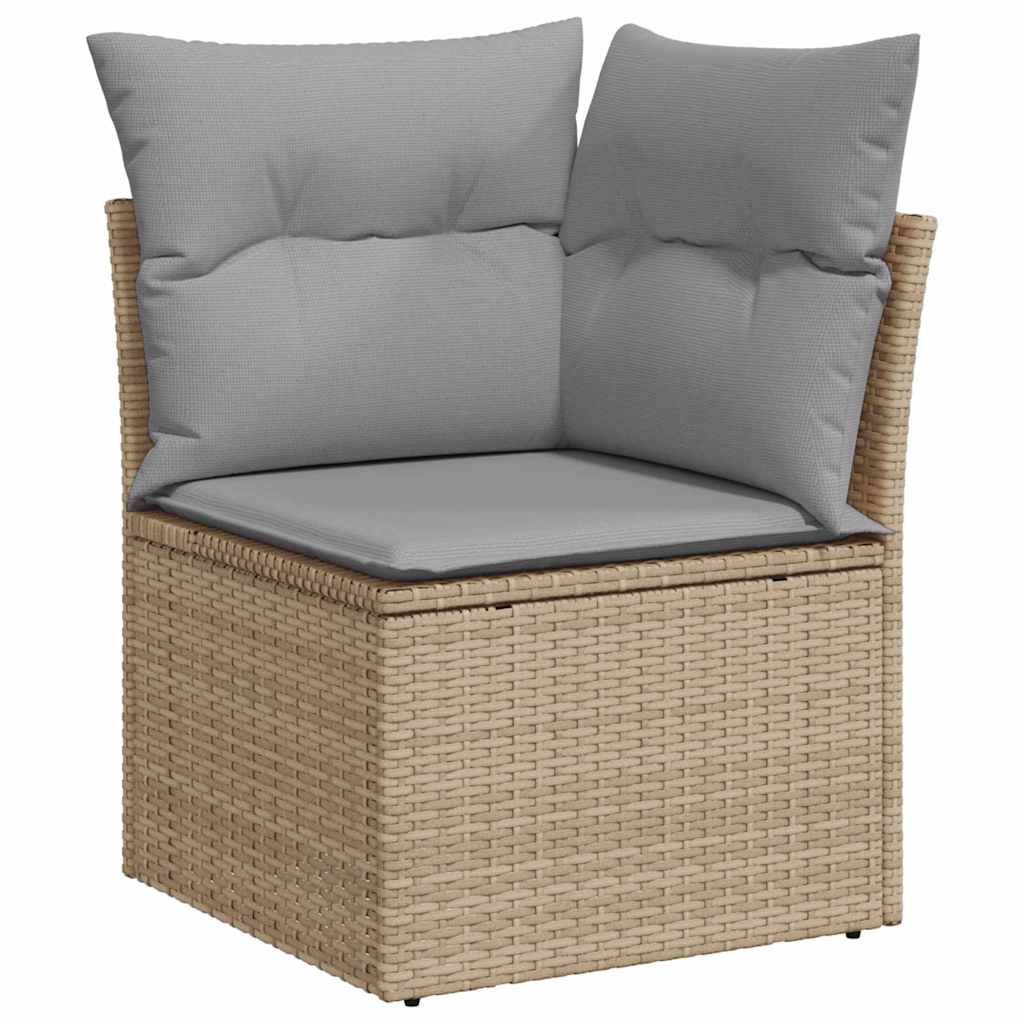 Havesofa Sæt 11 stk. 9-Antal sæder Beige og lys grå polyrattan