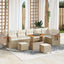 Havesofa Sæt med pude 11 pcs Beige og creme polyrattan