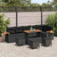 Havesofa Sæt med pude 12 pcs Sort polyrattan