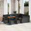 Havesofa Sæt med pude 14 pcs Sort polyrattan