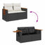 Havesofa Sæt med pude 17 pcs Sort og Cream polyrattan