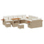 Havesofa Sæt med pude 17 pcs Beige og creme polyrattan