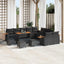 Havesofa Sæt med pude 18 pcs Sort polyrattan