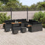 Havesofa Sæt med pude 18 pcs Sort polyrattan