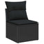 Havesofa Sæt med pude 18 pcs Sort polyrattan