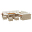 Havesofa Sæt med pude 18 pcs Beige og creme polyrattan