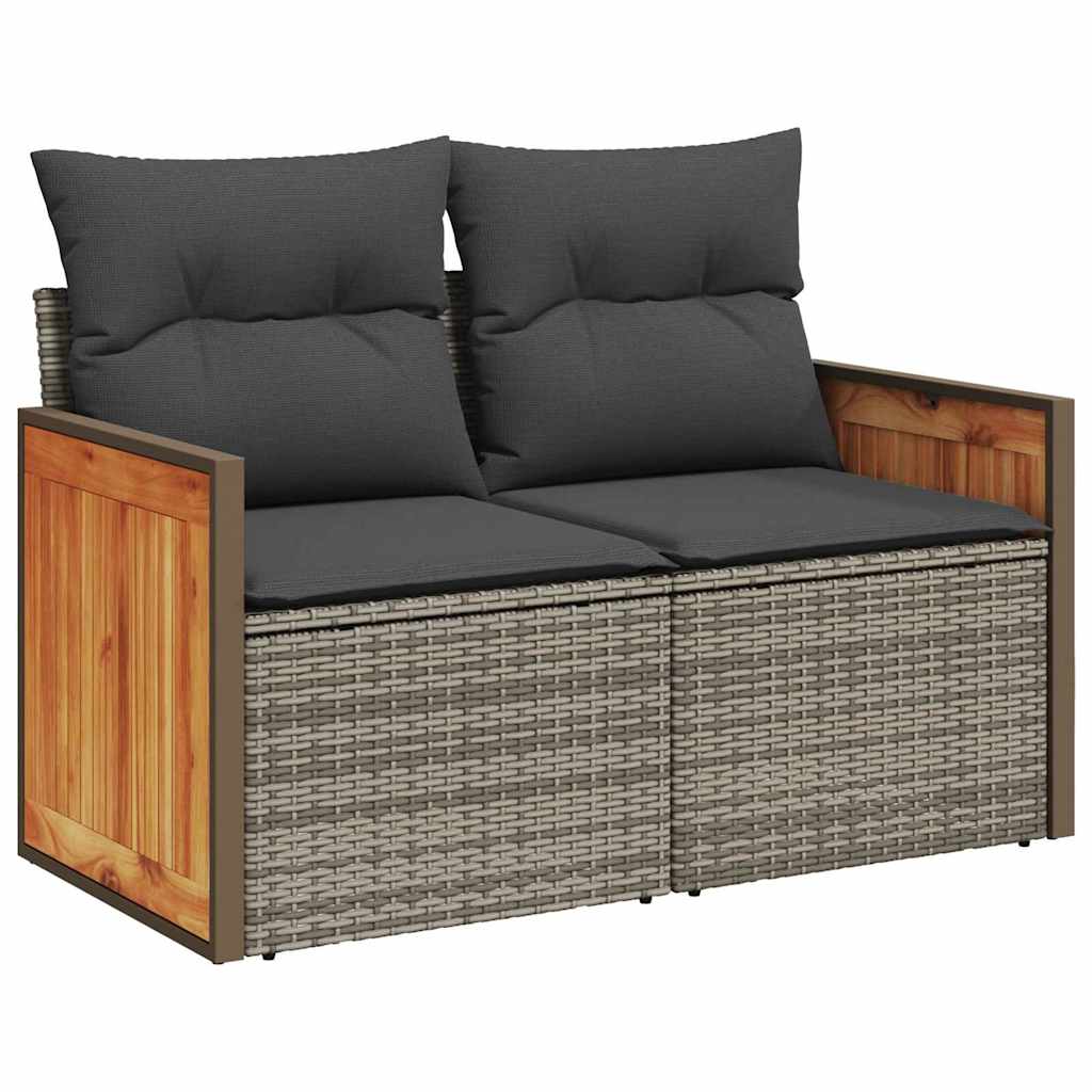 Havesofa Sæt med pude 13 pcs Grå polyrattan