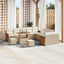 Havesofa Sæt med pude 17 pcs Beige og creme polyrattan