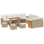 Havesofa Sæt med pude 18 pcs Beige og creme polyrattan
