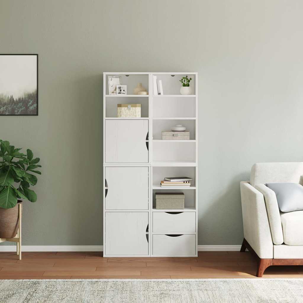sidekabinetter 4 stk ODDA 40x24x79 cm massivt fyrretræ hvid