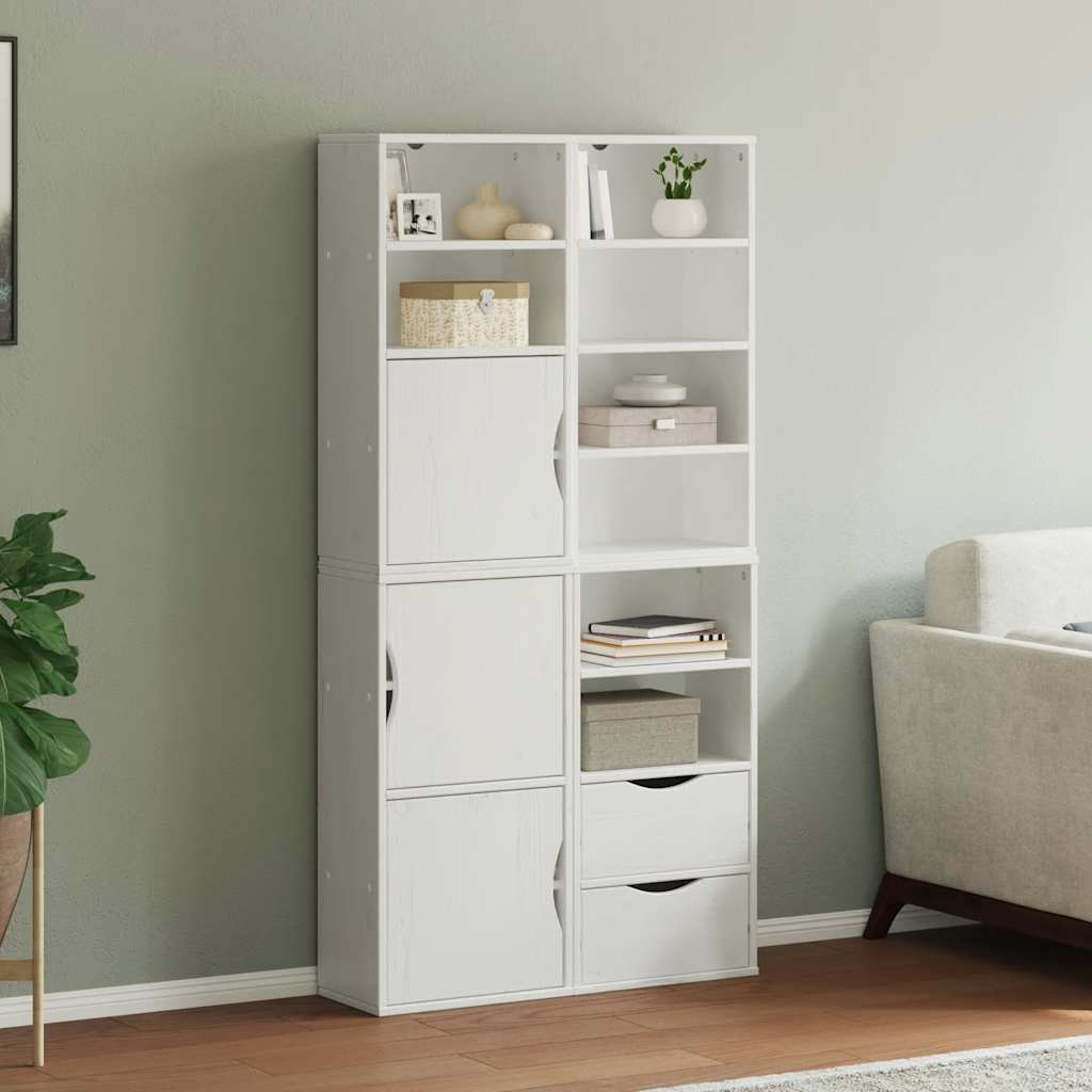 sidekabinetter 4 stk ODDA 40x24x79 cm massivt fyrretræ hvid