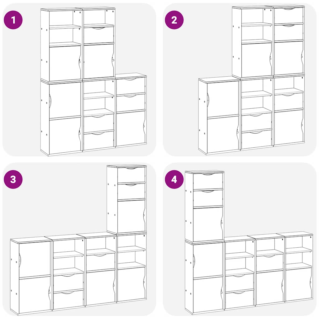 sidekabinetter 5 stk ODDA 40x24x79 cm massivt fyrretræ