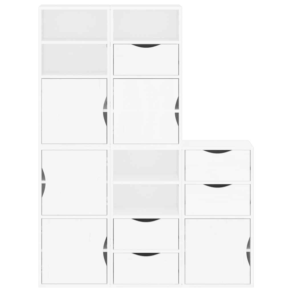 sidekabinetter 5 stk ODDA 40x24x79 cm massivt fyrretræ hvid